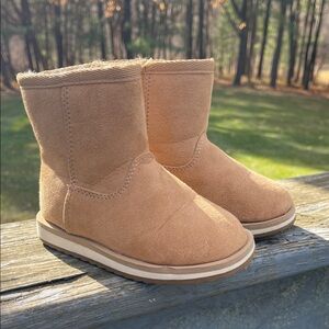 Cozy Tan Suede Boots Faux Shearling Boots